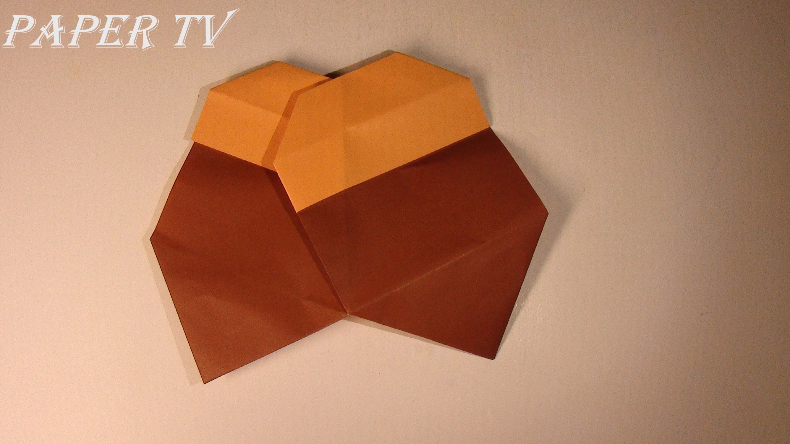 [Paper TV]  Origami acorn 도토리 종이접기 折り紙 どんぐり como hacer acorn  de papel bolota de papel
