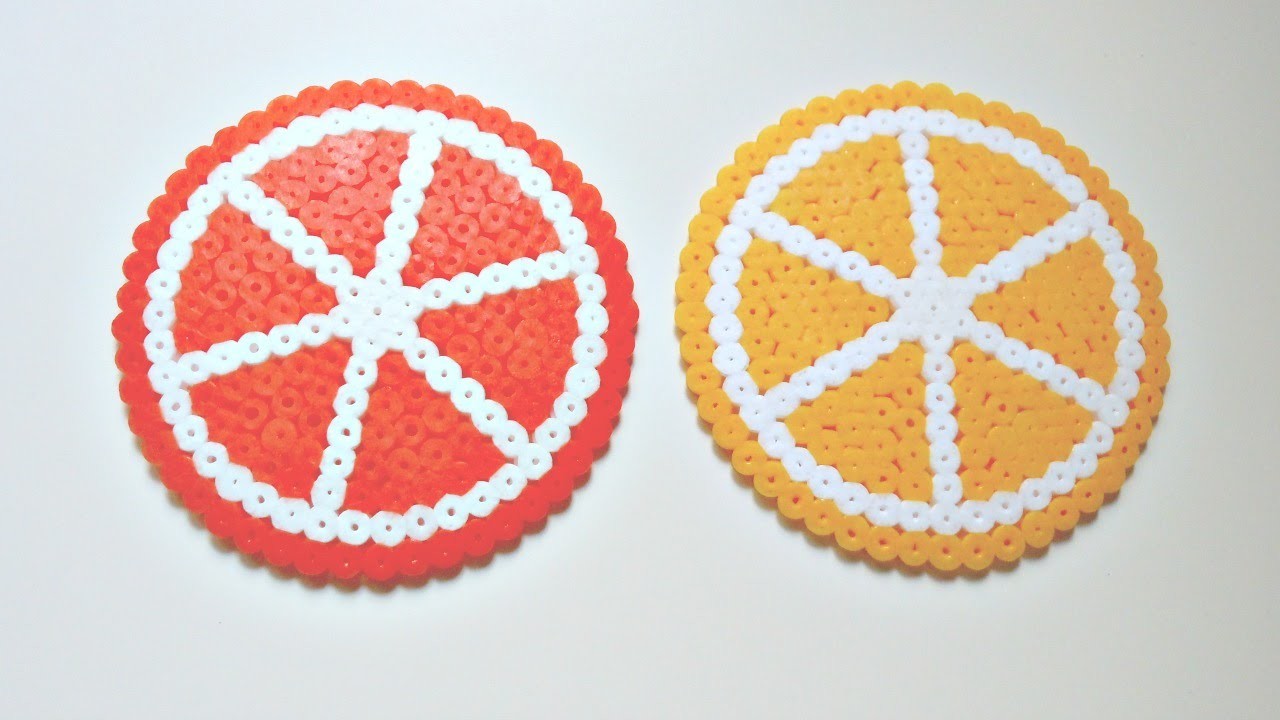 Posavasos de Frutas #1: Rodajas de Limón y Naranja con HamaBeads | Mundo@Party