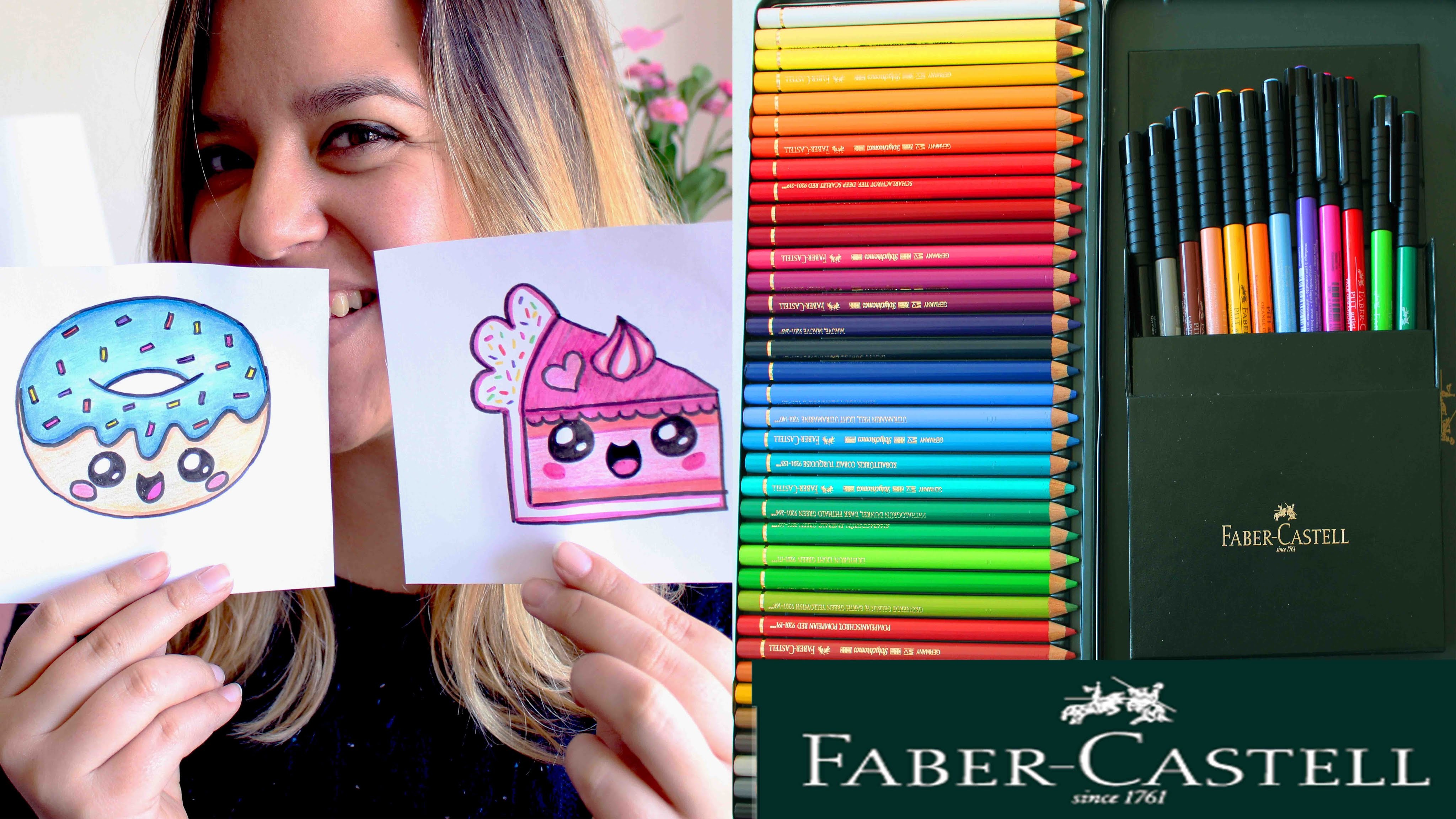 Coloreando con FABER-CASTELL+ dibujos KAWAII !! - Mery