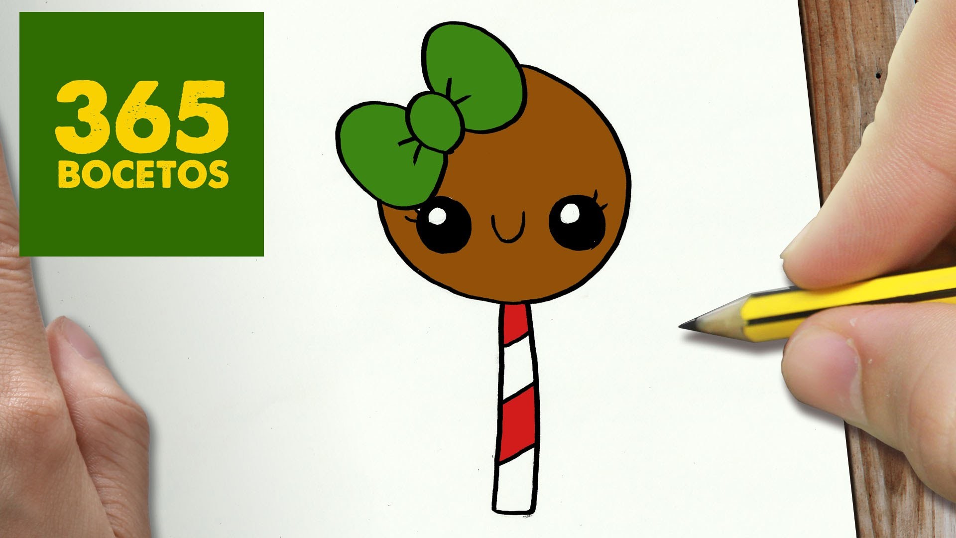 COMO DIBUJAR UN PIRULETA PARA NAVIDAD PASO A PASO: Dibujos kawaii navideños - How to draw a lollipop