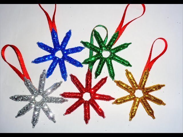 Como hacer unas lindas estrellas recicladas para tu arbol de Navidad