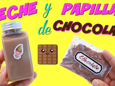 Cómo hacer PAPILLA de CHOCOLATE Y LECHE FALSA de Chocolate para Muñecas • Comida de Juguete