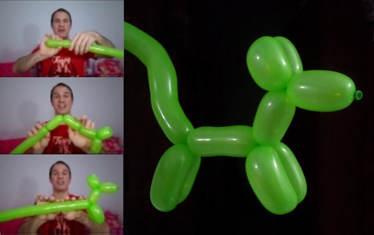 Como hacer un perrito con globos largos - globoflexia facil - perrito facil con globos