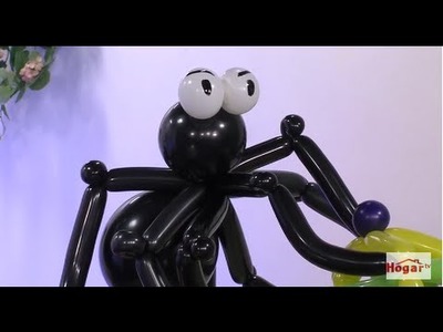 Como hacer una Araña para Fiestas de Halloween con Globos- Hogar Tv  por Juan Gonzalo Angel