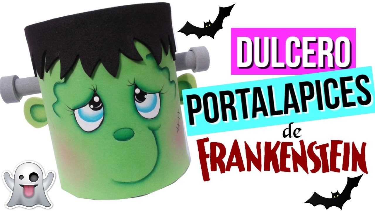 Ideas para Halloween - DIY - Dulcero- Portalapices de foamy muy facil