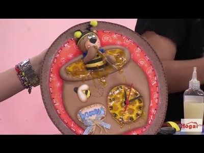 Como hacer Reloj Para Cocina en Foamy con figura de Oso- Hogar Tv  por Juan Gonzalo Angel