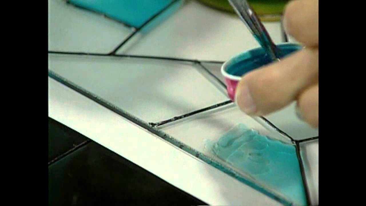 Pintura de un vitral con vitraseta
