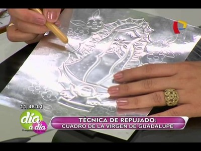 Sepa cómo hacer un cuadro de la virgen de Guadalupe con la técnica del repujado
