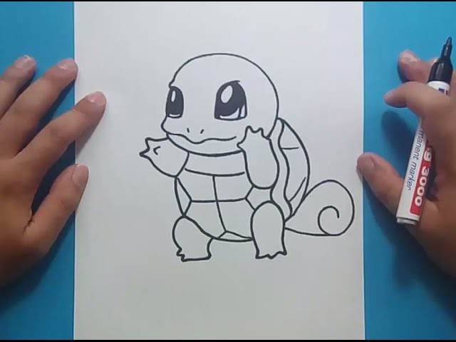 Como dibujar a Squirtle paso a paso - Pokemon | How to draw Squirtle - Pokemon
