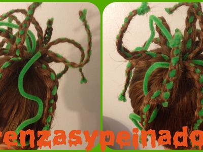 Peinado para Halloween Medusa. Halloween Hairstyle Medusa