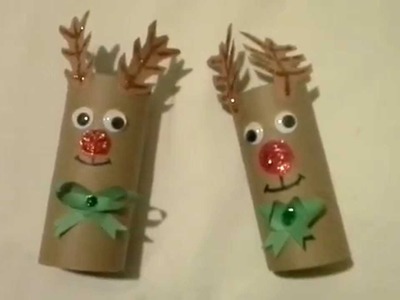 Como hacer Reno navideño con carton reciclado.reindeer