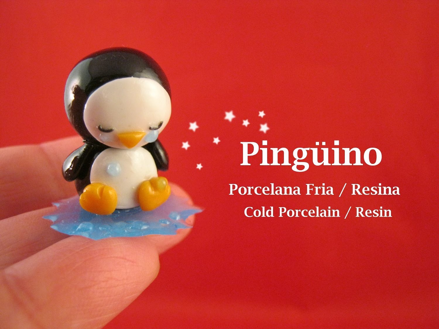 Pingüino en Porcelana Fria. Resina - Cold Porcelain. Resin