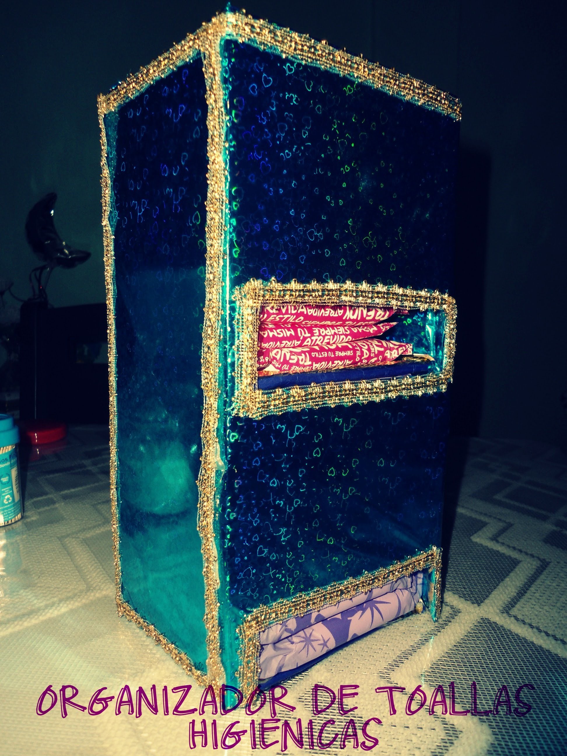 ORGANIZADOR DE TOALLAS HIGIÉNICAS (Dos compartimientos)