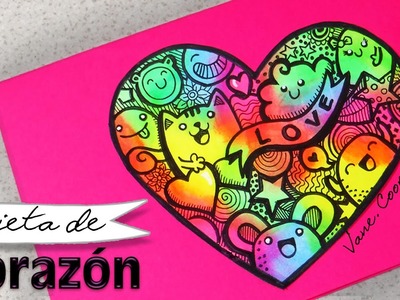 Tarjeta de Amor  - doodle neon - VANE COOPER