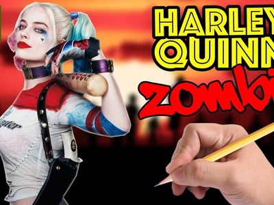 COMO DIBUJAR A HARLEY QUINN ESTILO ZOMBIE - Como sería Harley Quinn si fuera un zombie?