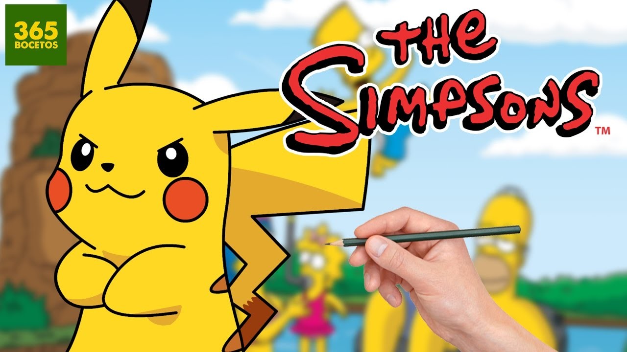 COMO DIBUJAR A PIKACHU ESTILO SIMPSON - como sería Pikachu si viviera en Spriengfield