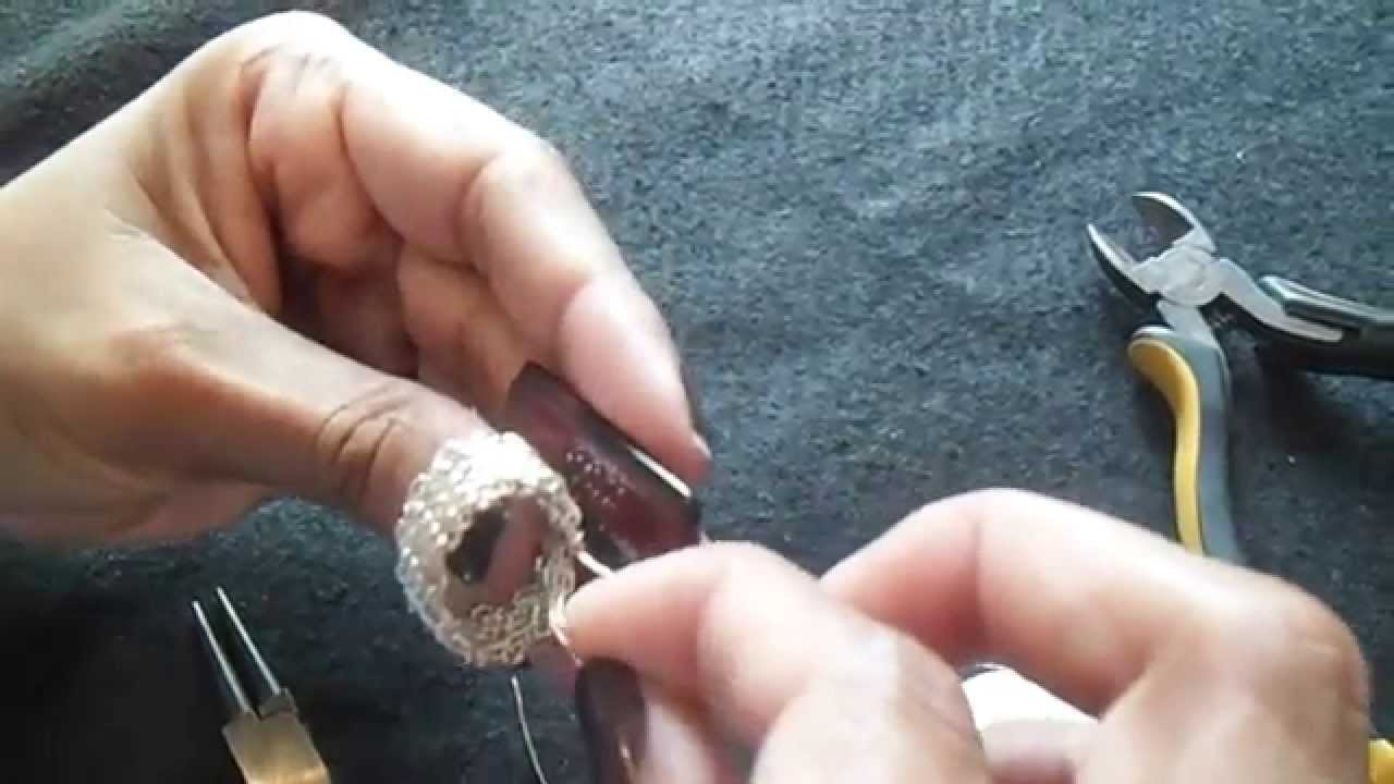Como hacer anillo de cadena (cierre de anillo y colocación de piedra)