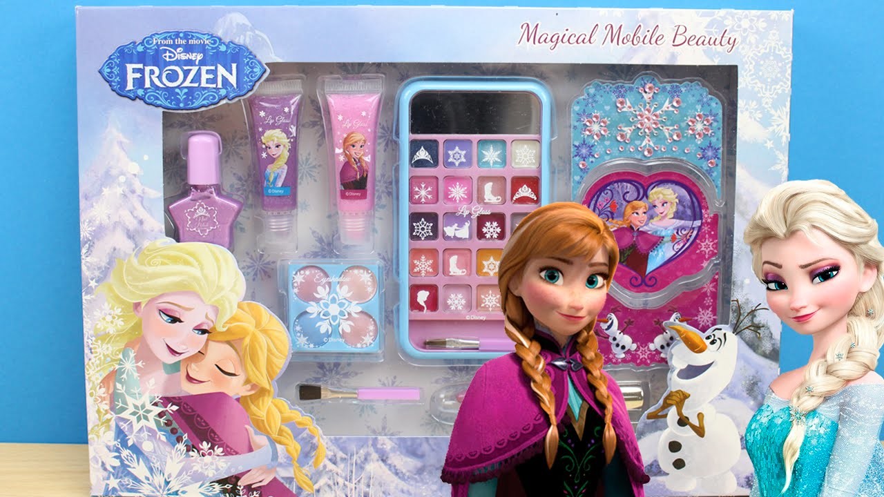 Set de Maquillaje de Frozen en español | Maquillaje de Elsa de Frozen | Juego para maquillar muñecas