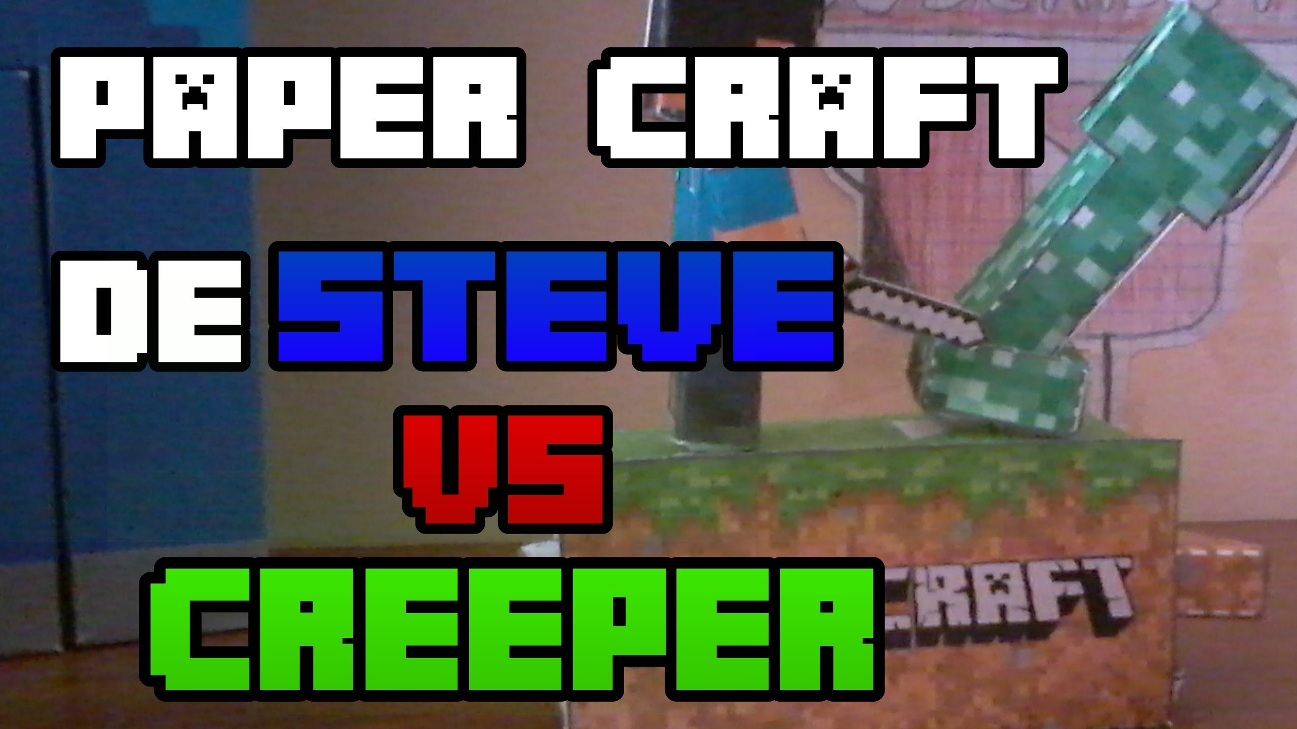 Paper Craft Movil Steve VS Creeper