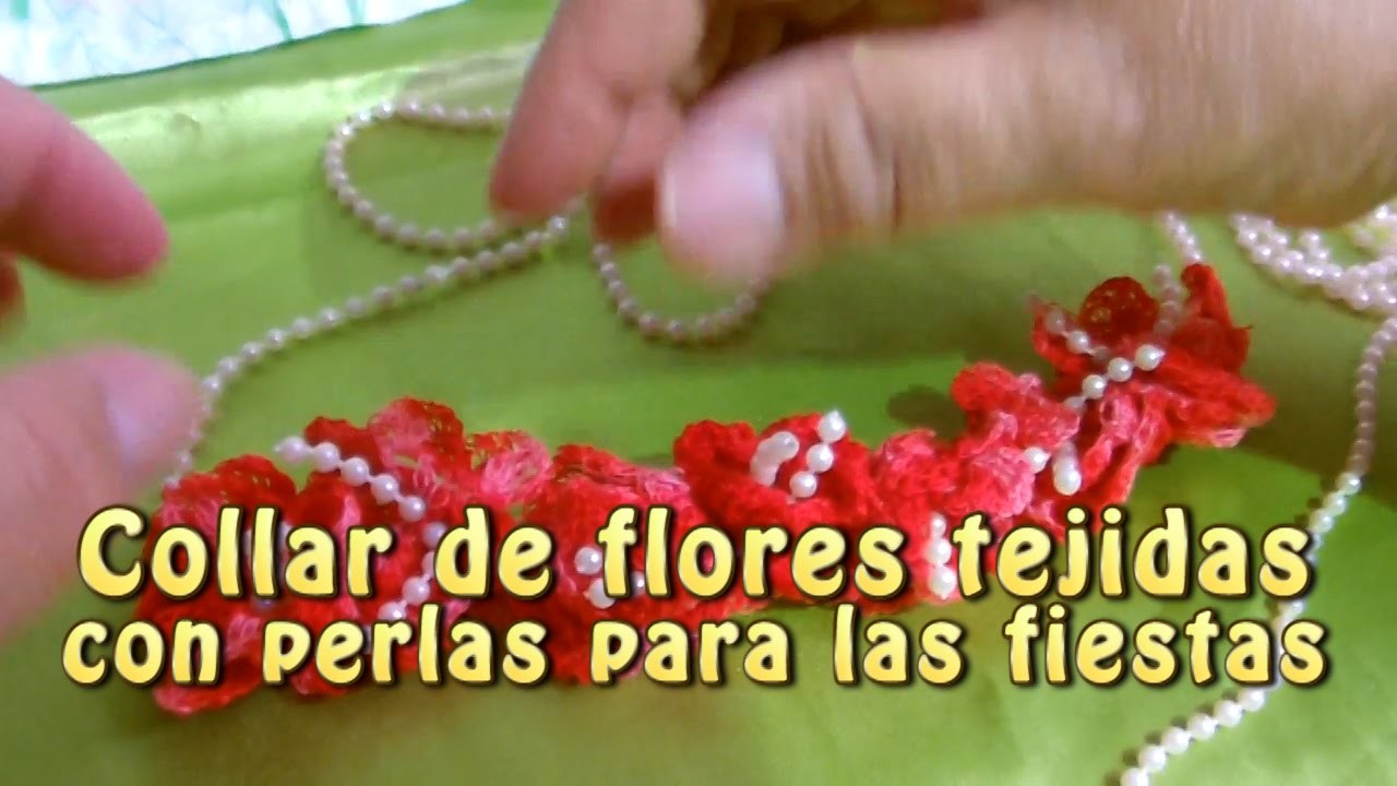 Collar de flores tejidas con perlas para las fiestas patrias |Creaciones y manualidades angeles