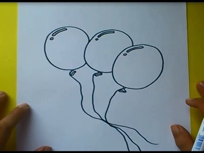 Como dibujar globos paso a paso | How to draw some balloons