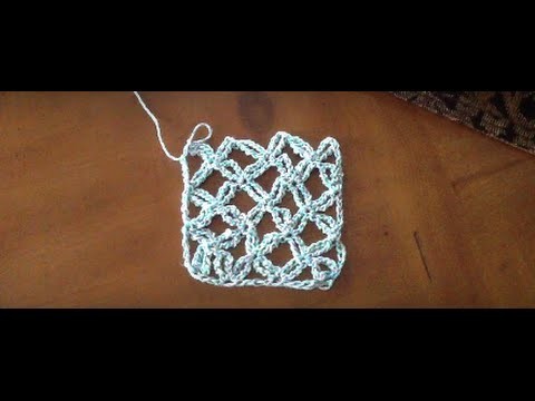 Como hacer Punto Flor en Crochet. (Variación punto alto triple y cadenetas.