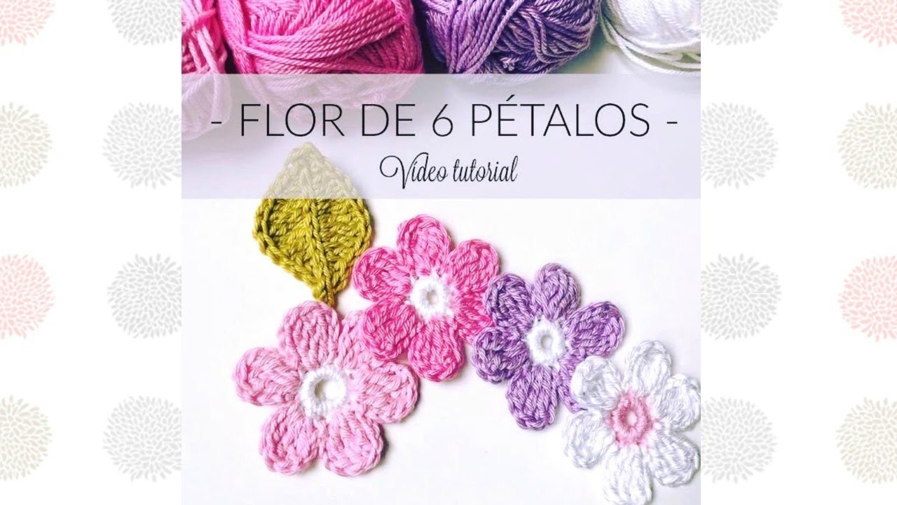 Cómo hacer una flor de 6 pétalos al crochet. Tutorial fácil