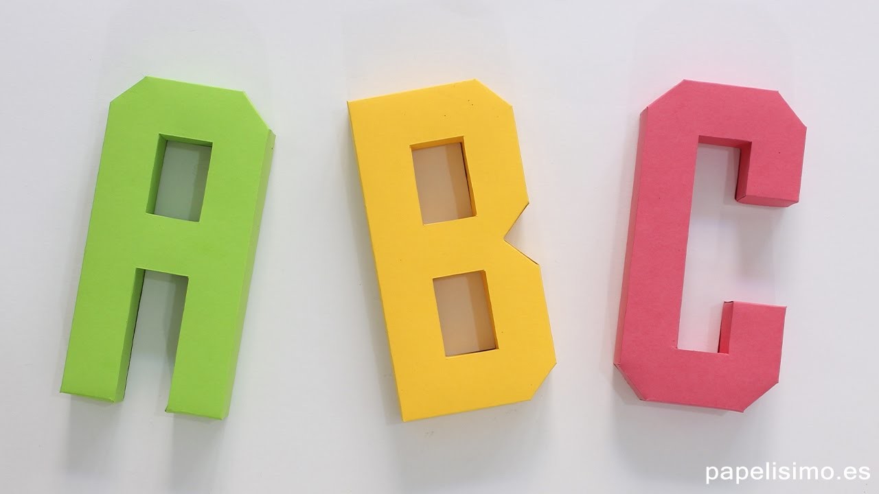 Cómo hacer letras 3D de papel o cartulina (Plantillas Abecedario A-Z)