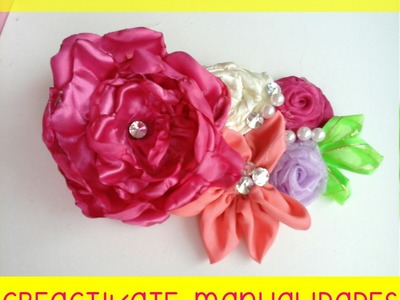 Como hacer rosas de tela+  valerina , tiara, vincha completa , bows, moños, liston, ribbon,oaxaca