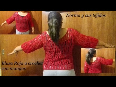 Blusa Roja a Crochet.  parte 2