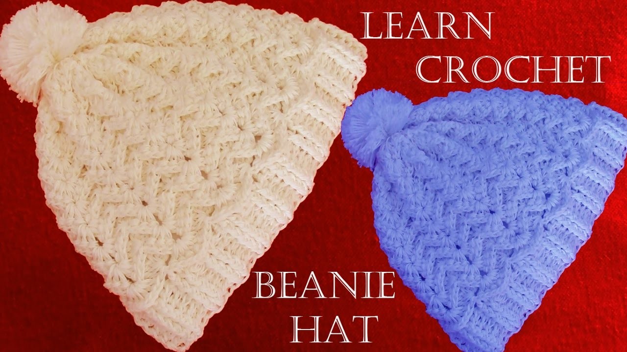 Como tejer gorro con relieve a Crochet o ganchillo - Learn Crochet Beanie How to
