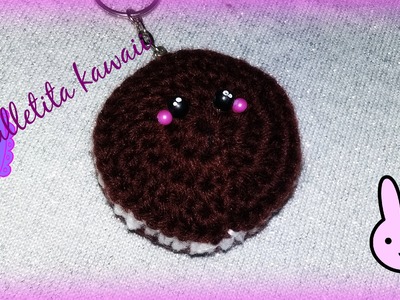 Llavero de galleta oreo kawaii