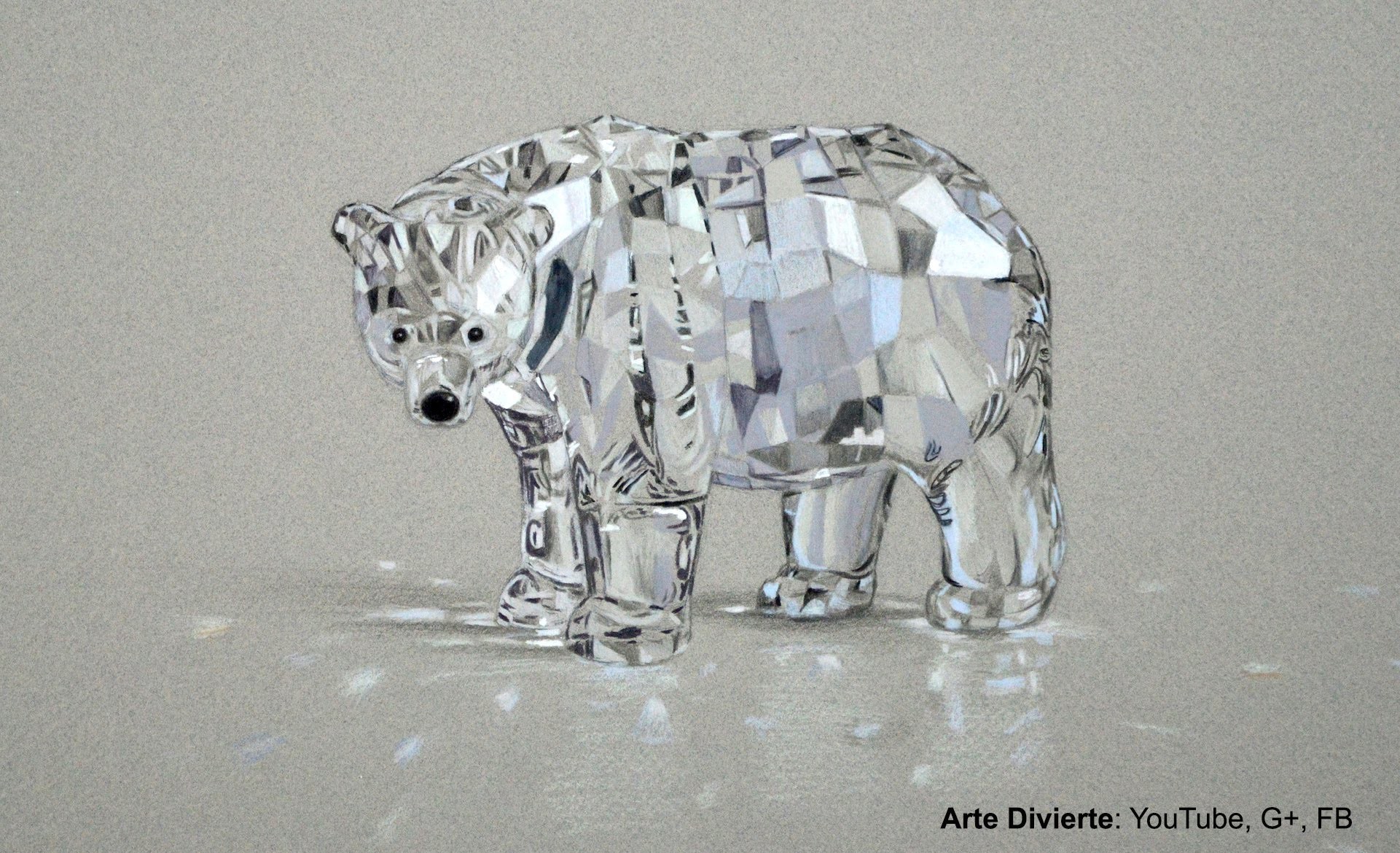Cómo dibujar un oso de cristal Swarovski con lápices de colores - Arte Divierte