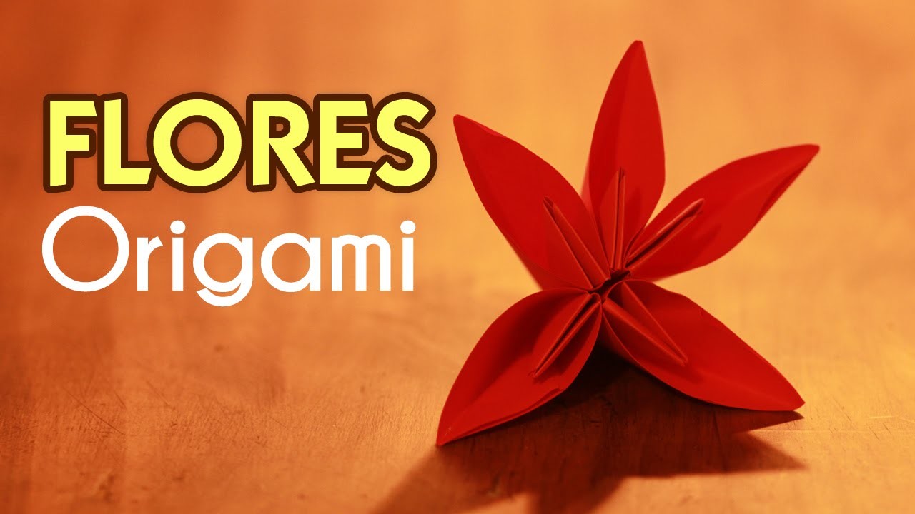 Como hacer Flores de Papel  FLOR DE 5 PETALOS Flores origami