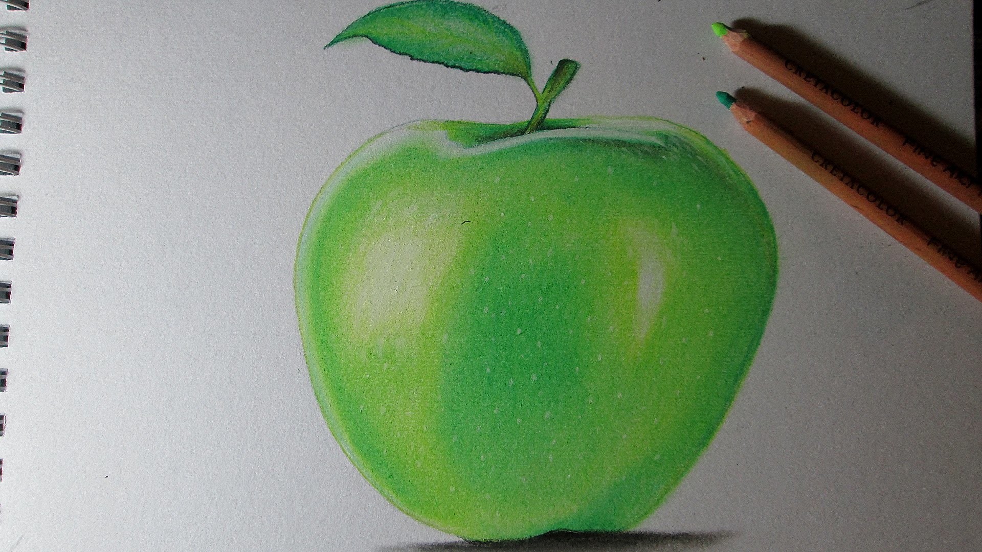 Cómo dibujar una manzana con lápices pastel paso a paso