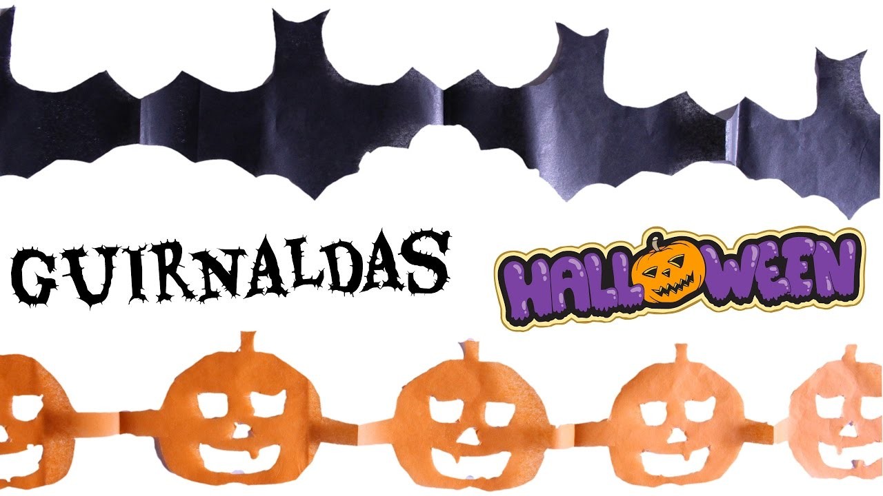 Guirnaldas para Halloween de Murcielagos y Calabazas DIY