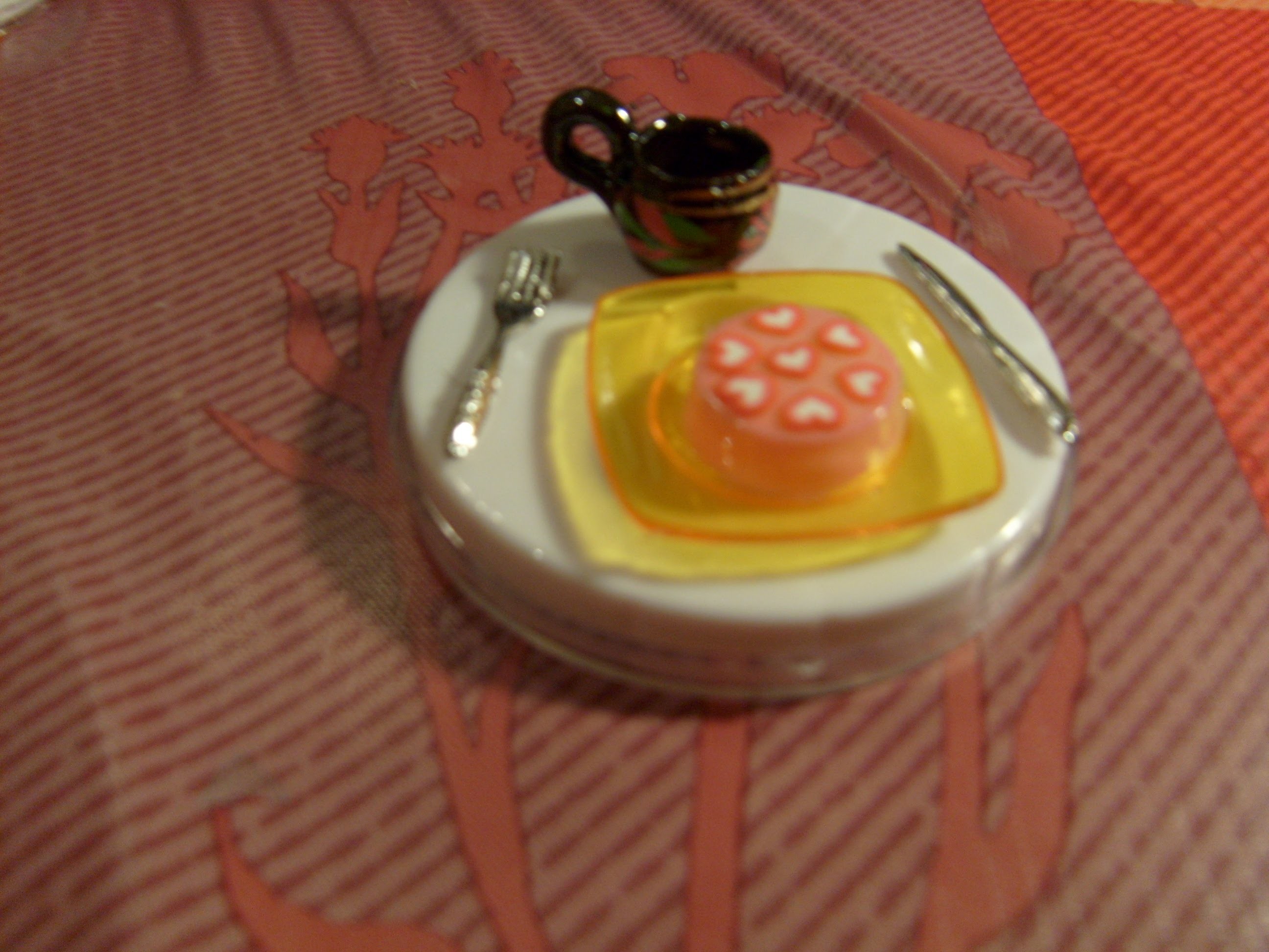 Miniatura DIY Pastel de fresa para tu casa de muñecas