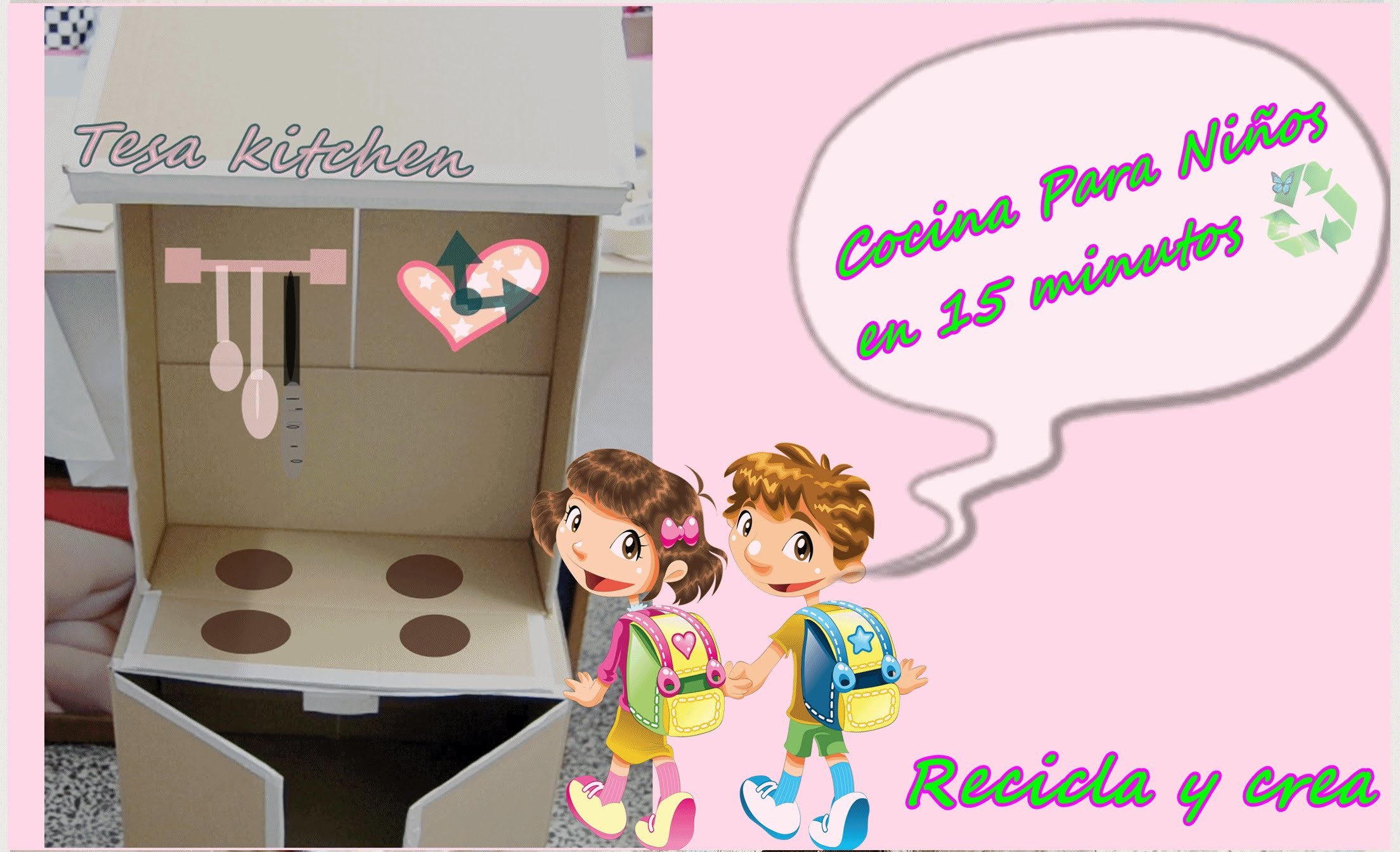 COCINA de JUGUETE para Niños Con Cajas De Cartón, CHILDREN's TOY kitchen - BeagleArts ♥