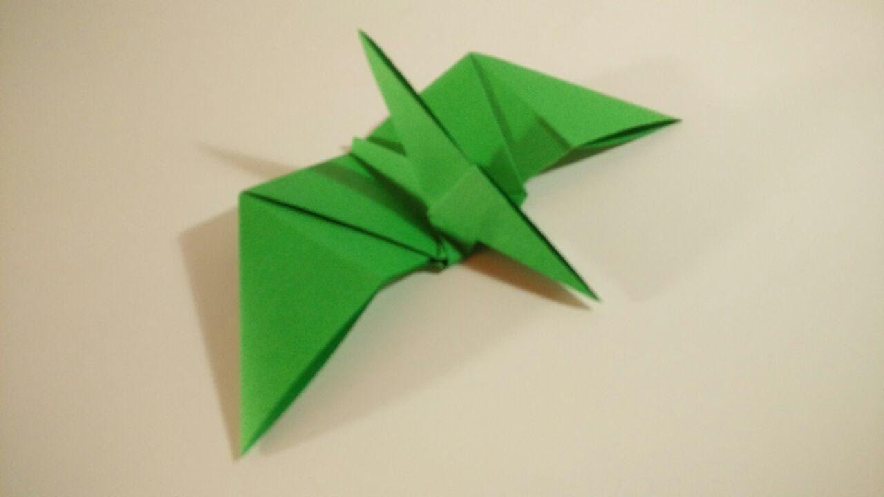 Como hacer un pterodactilo de papel - Dinosaurios de Origami