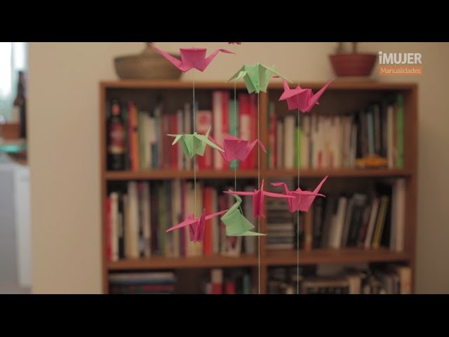 Móvil de origami | Cómo hacer una grulla | @iMujerHogar