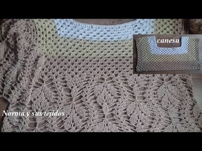 Canesu  en crochet  para blusa crema,parte 1 ( crea tu propio diseño)