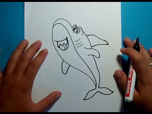 Como dibujar un tiburon paso a paso 6 | How to draw a shark 6