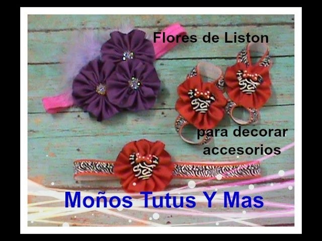 FLORES EN LISTON Paso a Paso EASY TO MAKE FLOWERS Tutorial DIY How To PAP