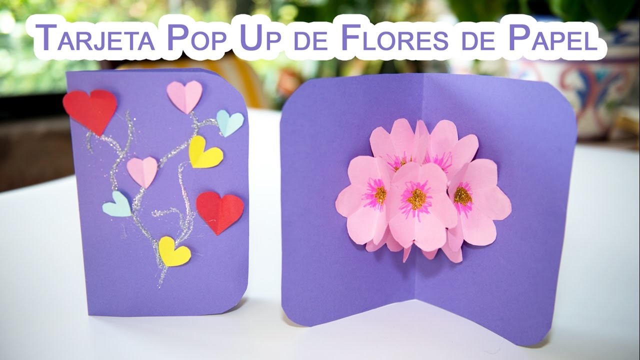 Tarjeta Pop Up de Flores 3D de Papel