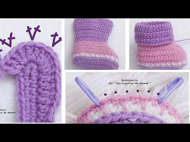 Tutorial de Botitas de Bebé  a Crochet