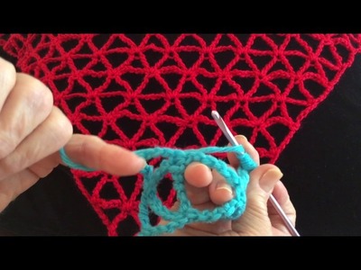 Cómo hacer Punto Flor Sencillo en Triángulo en Punto Alto Cuádruple Crochet