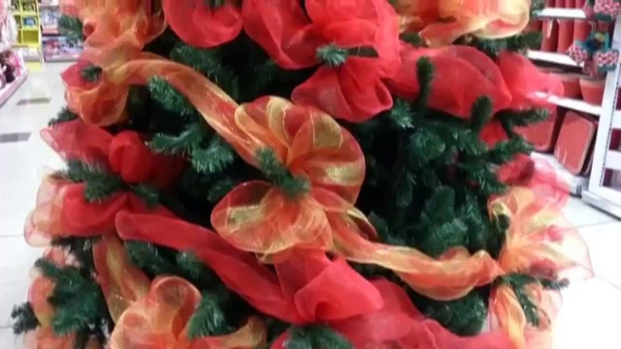 Decoracion arboles de navidad 2016 mallas facil parte 18
