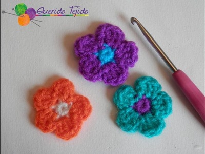 Flor 5 petalos a crochet
