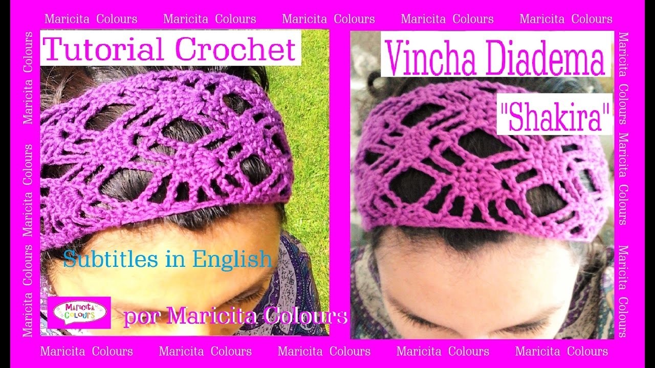 Vincha.Headband a Crochet "Shakira" por Maricita Colours subtitles in English