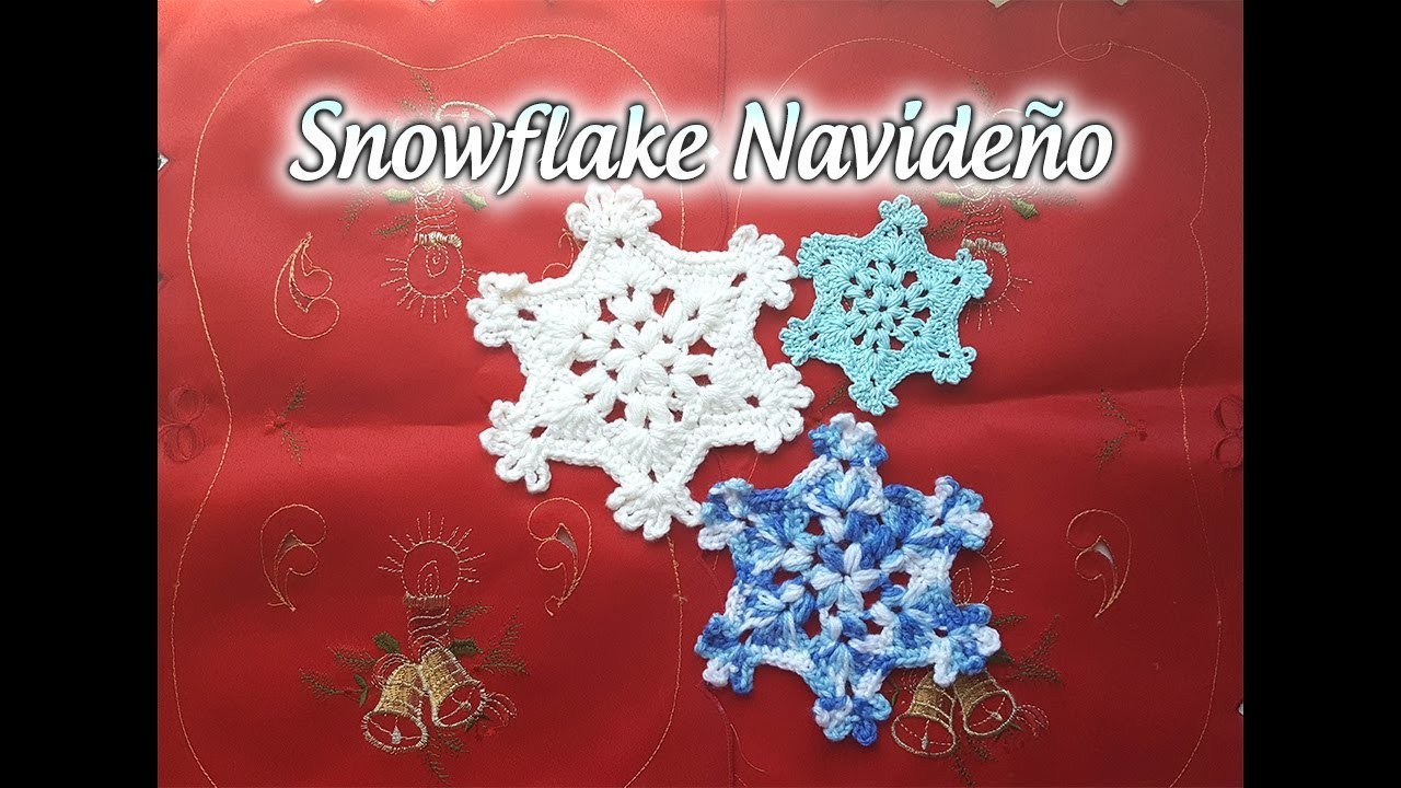 Copo de nieve a crochet - How to Crochet a Snowflake